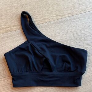 ALO Yoga Black One-Shoulder Sports Bra